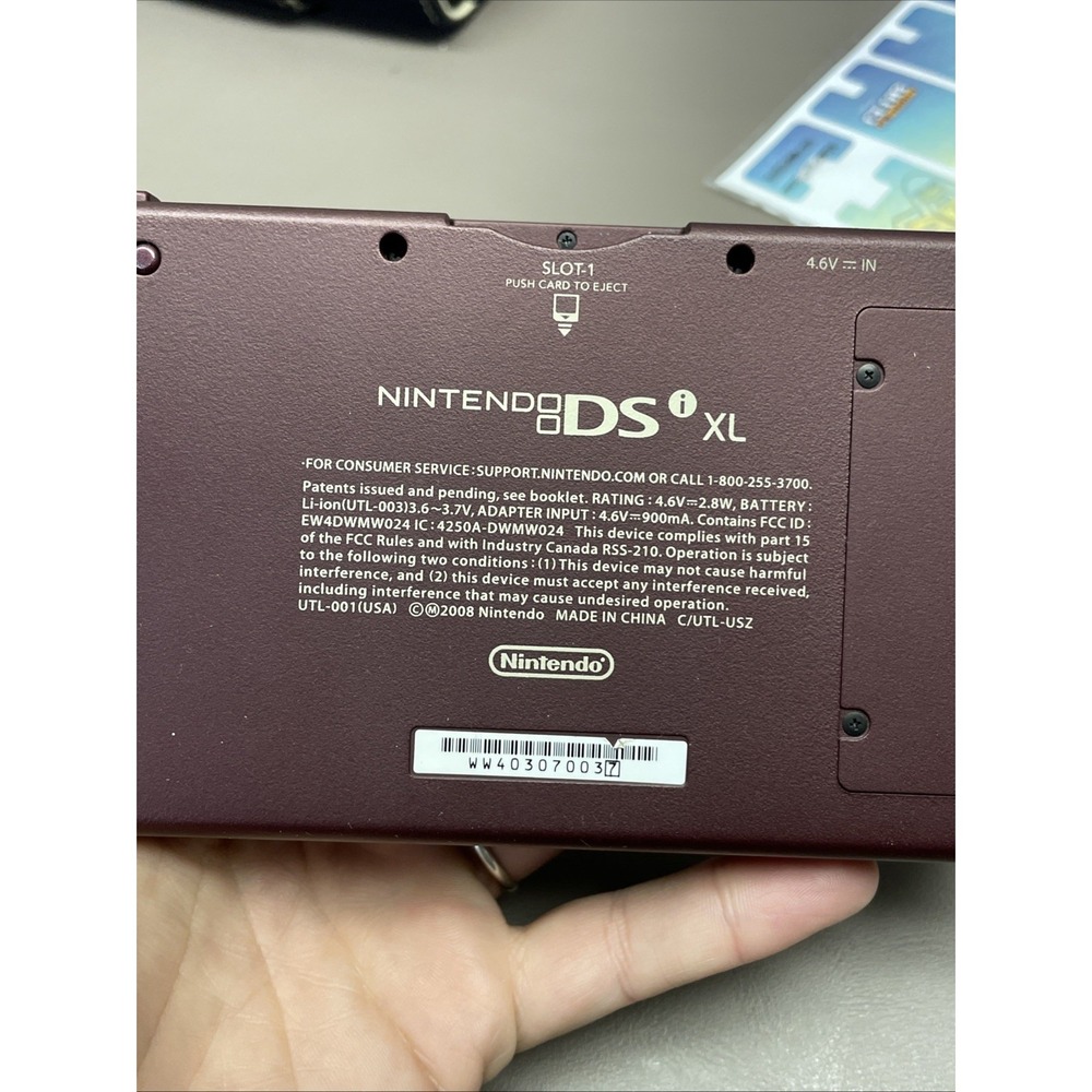 Nintendo DSi XL Burgundy Maroon Wine Red No Stylus (UTL-001) With 15 Games - Picture 8 of 10